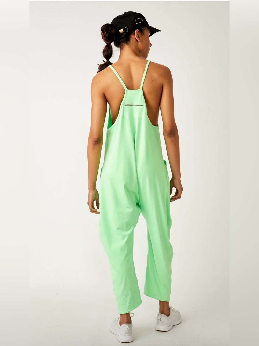Free People FP Movement Hot Shot Onesie Small Mint Green Oversized Romper - Picture 2 of 3
